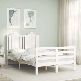 3194152 vidaXL Cadru de pat cu tăblie dublu mic, lemn masiv