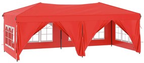 Cort pliabil pentru petrecere, pereti laterali, rosu, 3x6 m Rosu, 3 x 6 m