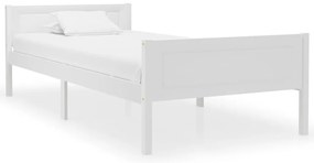 vidaXL Cadru de pat, alb, 100x200 cm, lemn masiv de pin