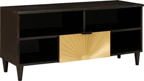 vidaXL Cabinet TV cu raft Negru și Aur 100 x 33 x 46 cm Lemn compozit