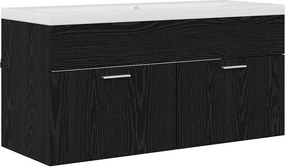 vidaXL Dulap de Baie Stejar Negru 100 x 38,5 x 46 cm Lemn compozit