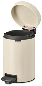 Cos de gunoi cu pedala Brabantia NewIcon 1005523, 3 L, Inchidere lina, Baza antiderapanta, Bej