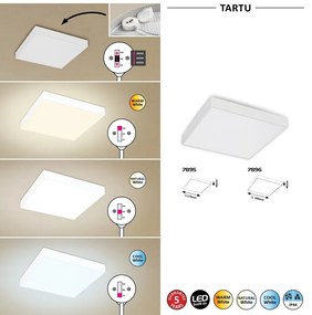 Plafoniera LED slim de exterior IP44 Tartu alb 17,5cm