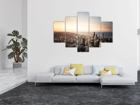 Tablou apusului de soare deasupa orașului (150x105 cm)