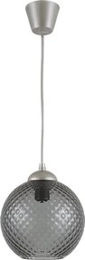 Brilagi - Lustru LED suspendat pe cablu R GLASS, 1xE27/60W/230V, Ø 18 cm, argintiu/gri fumuriu