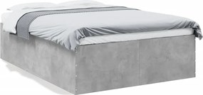 vidaXL Cadru de pat, gri beton, 120x190 cm, lemn prelucrat