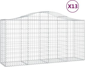 vidaXL Coșuri gabion arcuite 13 buc, 200x50x100/120cm, fier galvanizat