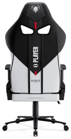 Scaun Gaming Diablo X-Player 2.0 Din Material King Size: Alb-Negru