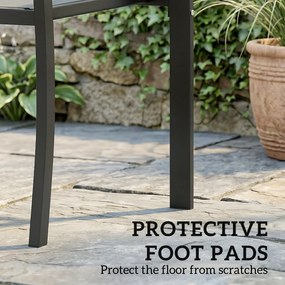 Outsunny Set masă și scaune pentru terasă exterior 3 piese cu 2 scaune din Textilene, masă din sticlă securizată, gri deschis | Aosom Romania