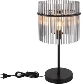 Globo 15698T1 - Lampă de masă GORLEY 1xE14/60W/230V Ø 30 cm neagră