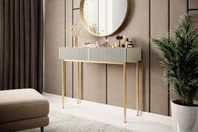 Masa de toaletă cu sertare Nicole 100 cm - cașmir / picioare aurii