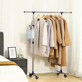 Cuier Cu Roti Nuovo, Otel inoxidabil, (97-165)x44x(87-150) Cm