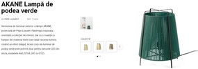 Lampa de podea decorativa iluminat exterior IP44 AKANE Green