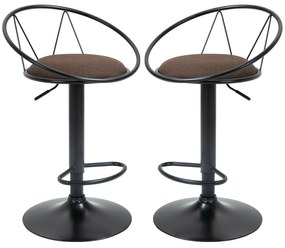 Set 2 scaune bar cu rotire de 360 de grade si suport pentru picioare 51x46x78-100cm HOMCOM | Aosom Romania