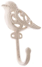 Umeraș din fontă Bird alb, 15 x 11 cm