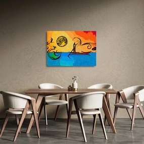 Tablou pe sticlă cu pictură străveche (70x50 cm)