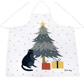 Șorț din bumbac cu model de Crăciun Crazy Cat Xmas – Butter Kings