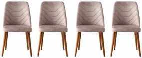 Set de scaune de sufragerie Dallas Pink, 4 buc., 4 buc