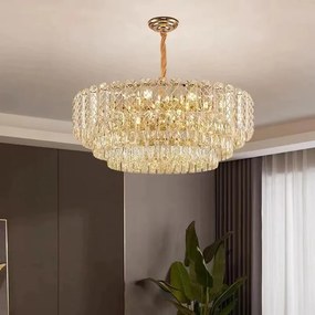Candelabru Cristal, Elit's EsnH98046-600, 10X E27, Auriu, 60 Cm