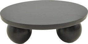 Masuta De Cafea Rotunda Felora Lemn Masiv De Mango Negru D90x30 Cm