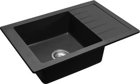 Chiuveta compozit Rea Sten negru mat 80x48 cm