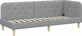 vidaXL Cadru de pat colțar Gri deschis 80 x 200 cm țesătură