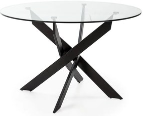 Masă de dining rotundă cu blat din sticlă 120x120 cm Ruth – Marckeric
