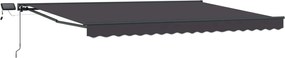 vidaXL Cadru manual de marchiză cu LED-uri Antracit 4 × 3,5 m