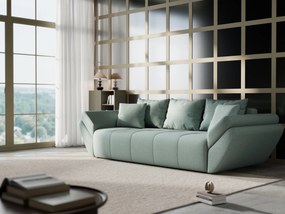 Canapea extensibilă dumonde cu ladă de depozitare si sezut confortabil din spuma high-density, Berlin Enjoy Mint 250x100 cm