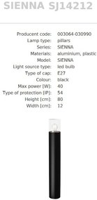 Stalp Exterior inaltime 80cm, Protectie IP54, SIENNA