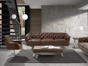 Fotoliu pivotant tapitat cu piele George