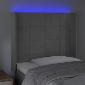 Tablie de pat cu LED, gri deschis, 103x16x118 128 cm, catifea 1, Gri deschis, 103 x 16 x 118 128 cm