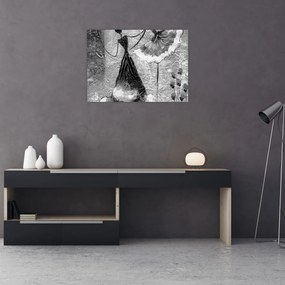 Tablou pe sticlă - Pictură africană (70x50 cm)