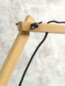Aplica cu brat articulat din bambus si abajur din tesatura in, Andes natur/ gri deschis