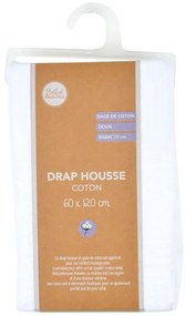 Cearceaf pentru copii din muselină pentru pătuț cu elastic 60x120 cm – Bébé Douceur