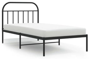 353629 vidaXL Cadru de pat metalic cu tăblie, negru, 100x190 cm