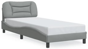 3207730 vidaXL Cadru de pat cu tăblie, gri deschis, 80x200 cm, textil