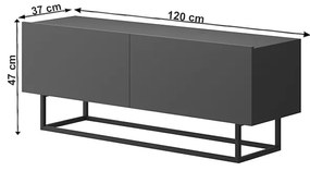 Comoda TV fara baza Culoare Grafit, SPRING ERTV120