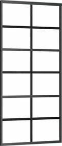 vidaXL Ușă glisantă, negru, 90x205 cm, sticlă ESG și aluminiu
