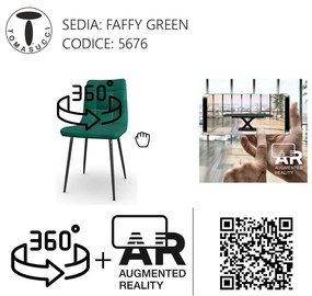 Scaune de dining verde 2 buc. din catifea Faffy – Tomasucci