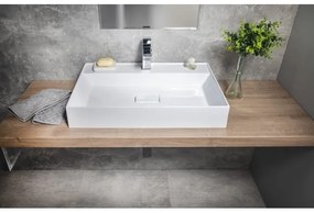 Sapho - Lavoar pentru blat GODIVA, 68 x 44 cm, marmură/alb