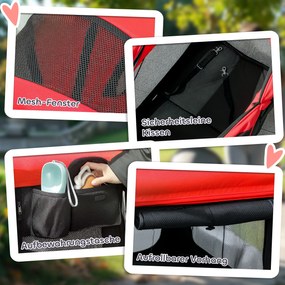 PawHut Hundewagen Hundebuggy pliabil pentru câini și pisici de până la 30 kg 110 x 65 x 102 cm Rot | Aosom Romania