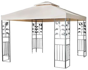 PAVILION GRADINA EGRETA, 295X295X270 CM, CADRU DECORATIV DIN OTEL VOPSIT ELECTROSTATIC, TEXTIL WATERPROOF, BEJ