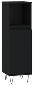 831557 vidaXL Dulap de baie, negru, 30x30x100 cm, lemn prelucrat
