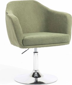 HR832N Scaun Catifea Reiată Premium culoare verde salvie cu Bază Cromata