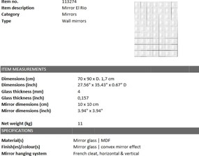Oglinda decorativa design LUX El Rio 70x90cm 113274 HZ