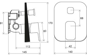 Ravak X070136 - Baterie de duș FREE pentru montaj încastrat, crom lucios