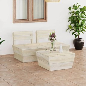 3063710 vidaXL Set mobilier grădină din paleți, 3 piese, lemn de molid tratat