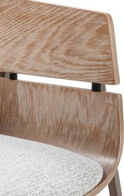 Set de scaune de sufragerie în culoare naturală cu cotiere 2 buc. tapițat Naia – MOME