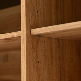 Comodă modernă din lemn cu trei uși și rafturi, Culoare naturală | Aosom Romania